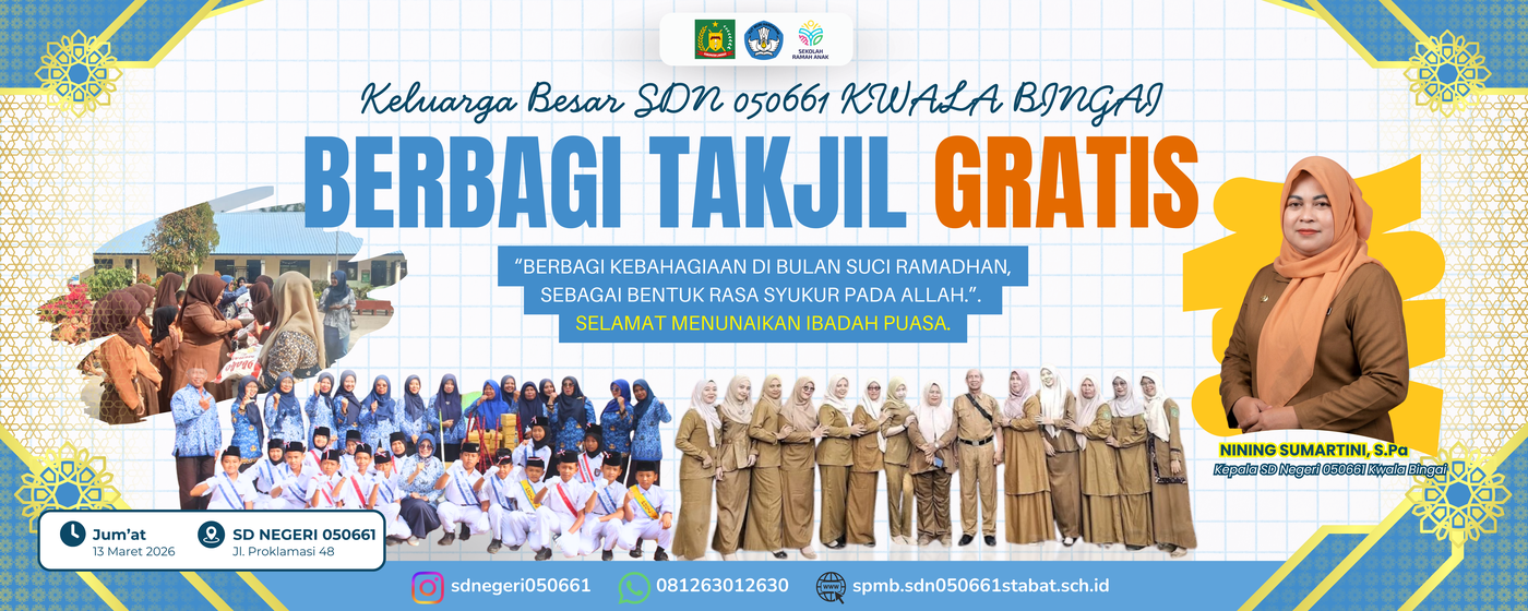 Berbagi Takjil Gratis Bulan Ramadhan SDN 050661 Kwala Bingai